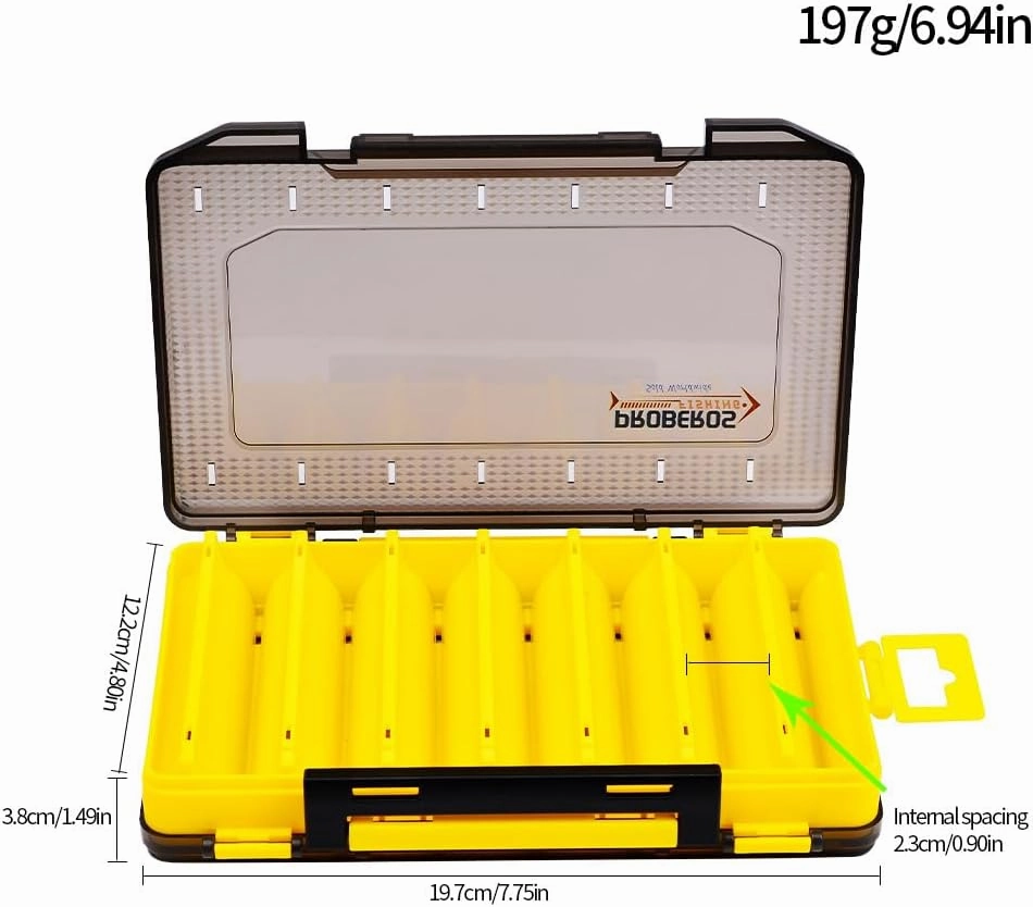 KTGCOZS Double Sided Tackle Fishing Tackle Box Lure Waterproof Compartments Hook Storage Case (Black)