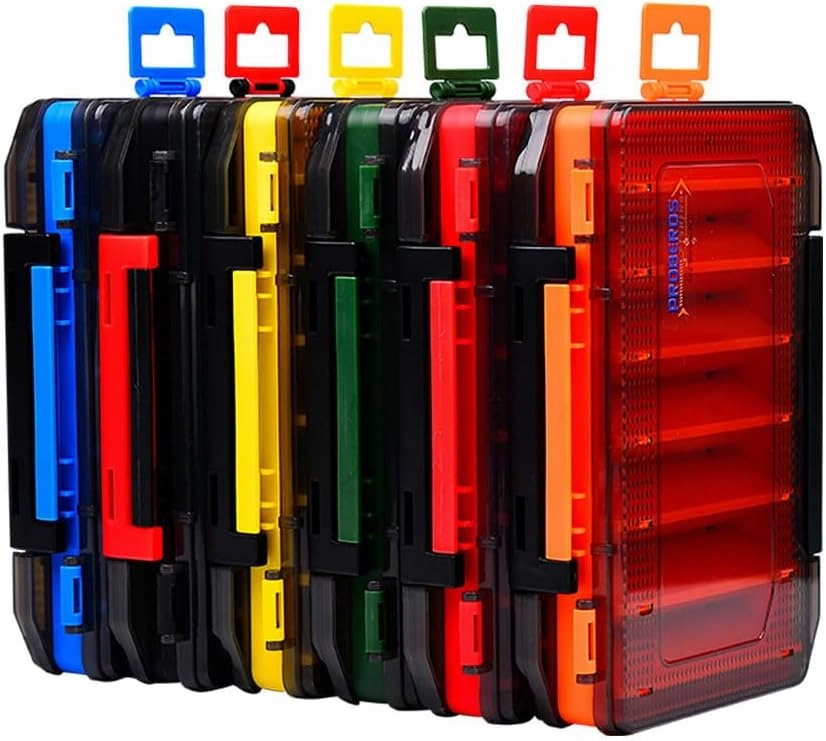 KTGCOZS Double Sided Tackle Fishing Tackle Box Lure Waterproof Compartments Hook Storage Case (Black)