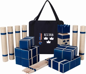 Kubb Yard Game Set - Rubberwood or Pinewood - Fun, Interactive Outdoor Family Games - Durable Blocks with Travel Bag