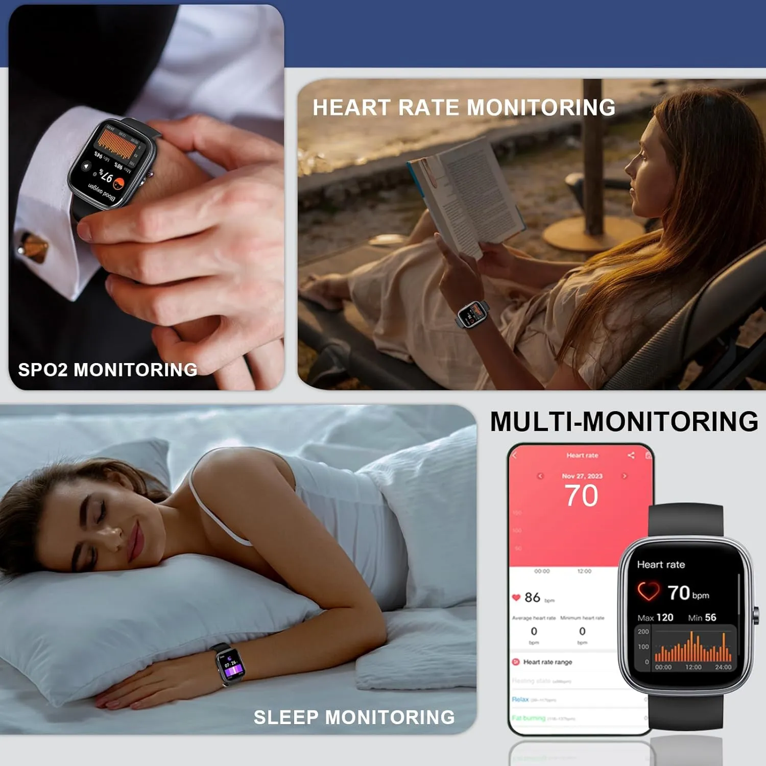 Kuizil Smart Watch for Men Women, 1.91" Smartwatch (Answer/Make Call), Fitness Tracker with 100  Sport Modes, IP68 Waterproof, Heart Rate/Sleep Monitor, Pedometer, Activity Tracker for Android iOS