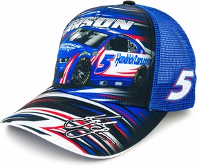 Kyle Larson 2025 HendrickCars Sublimated Car Mesh Hat Blue