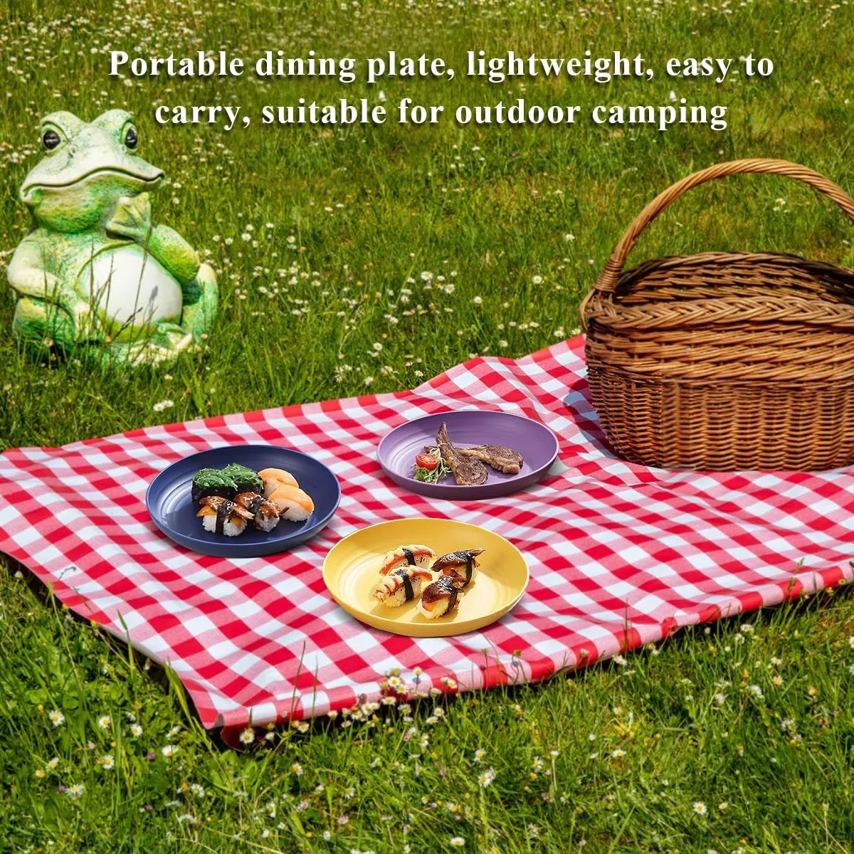 Kyraton Large Deep Plastic Plates 8 Pieces, 9 Inch Dinner Plates, Unbreakable And Reusable Light Weight Dinner Plates Pasta and Dumpling Bowl Microwave Safe