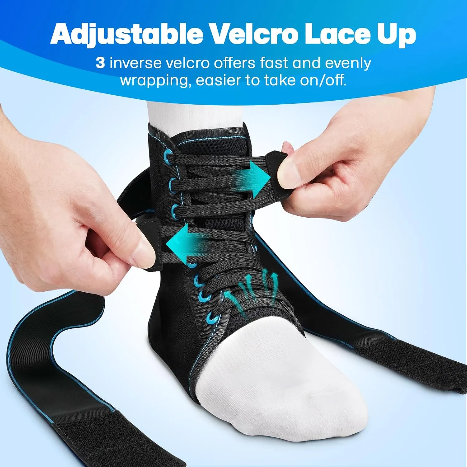 Lace Up Ankle Brace for Women Men, Ankle Support for Sprained Ankle, Plantar Fasciitis Brace Ankle Stabilizer Wrap for Basketball, Volleyball, Sports, Injury Recovery, S