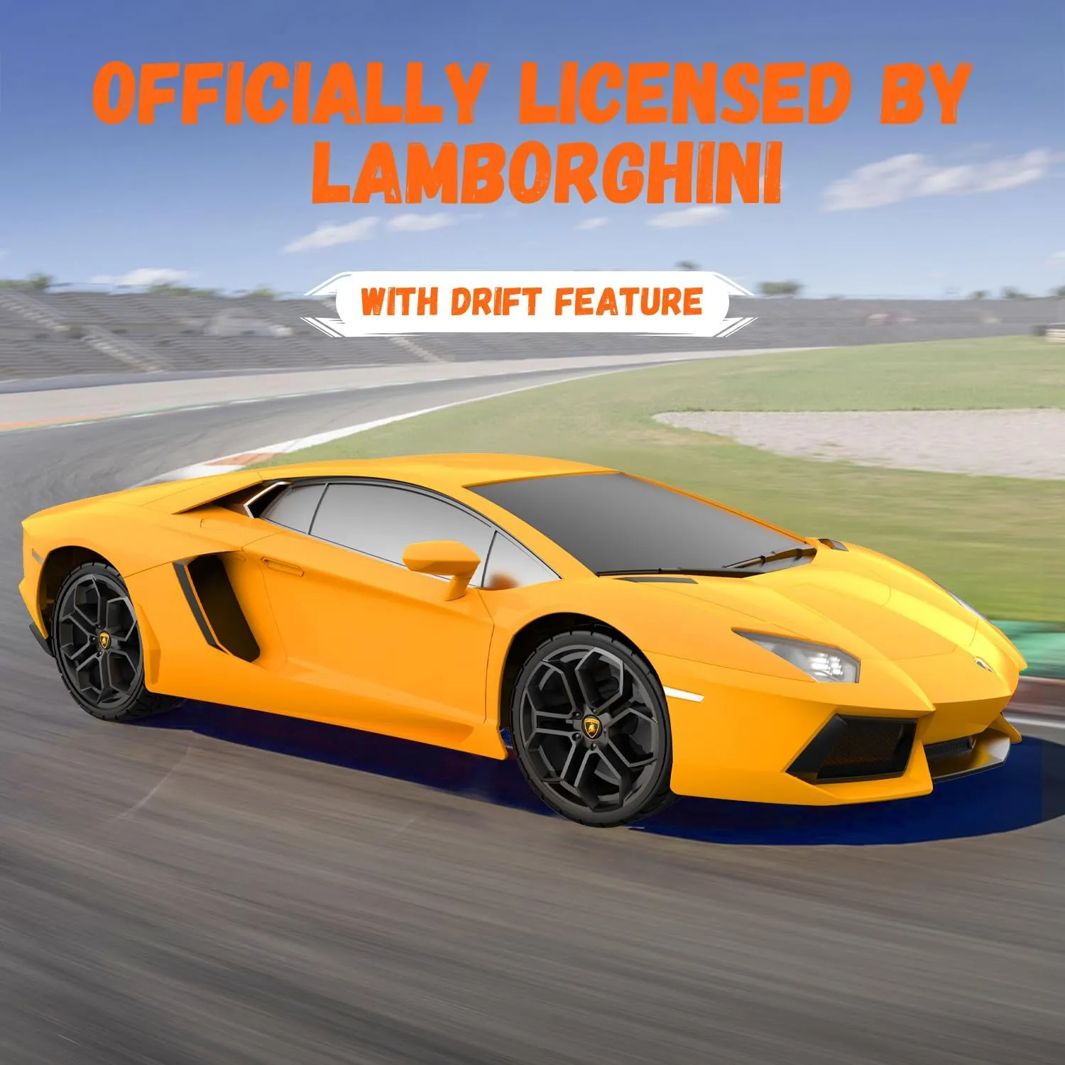 Lamborghini Remote Control Car, 1:12 Scale Official Licensed Lamborghini Toy Car, 2.4Ghz RC Drift Car Toys for Adults Boys Age 8-12 Year Old Birthday Gift Ideas, Lambo Drift Race Cars(Yellow)