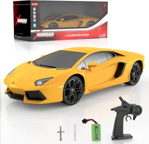 Lamborghini Remote Control Car, 1:12 Scale Official Licensed Lamborghini Toy Car, 2.4Ghz RC Drift Car Toys for Adults Boys Age 8-12 Year Old Birthday Gift Ideas, Lambo Drift Race Cars(Yellow)
