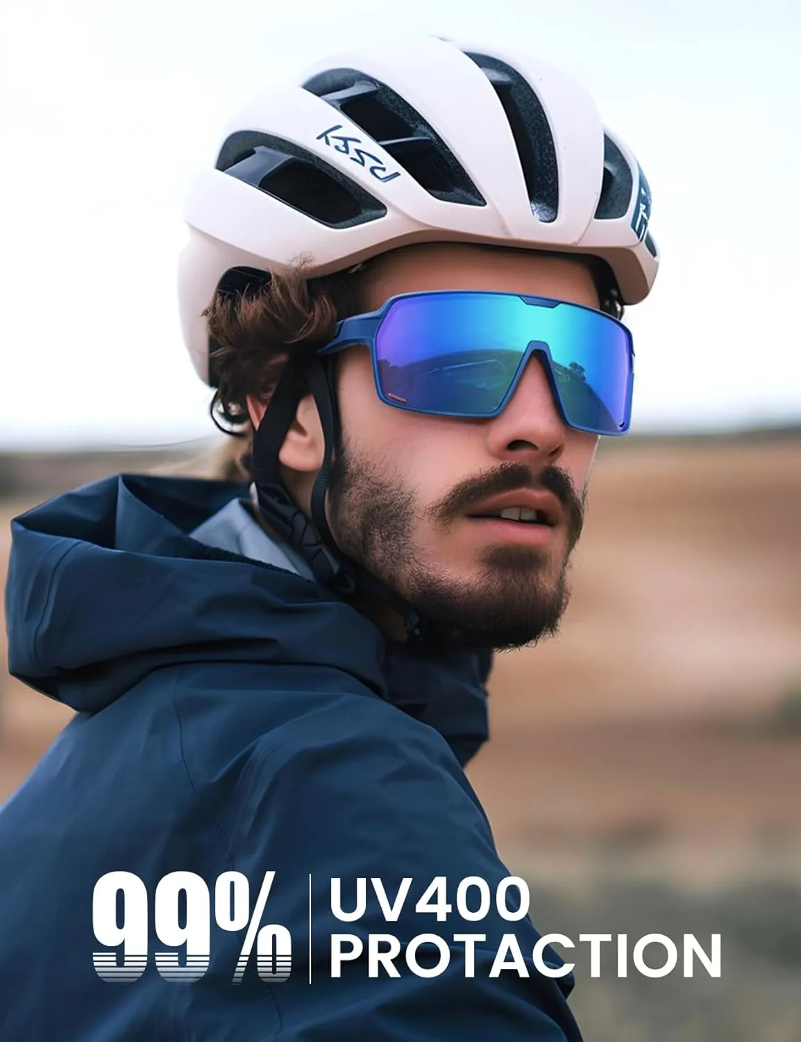 Lamicall Polarized Sports Sunglasses for Men Women, Big Size, UV400 Protection Sun Glasses, Running Cycling Baseball Fishing