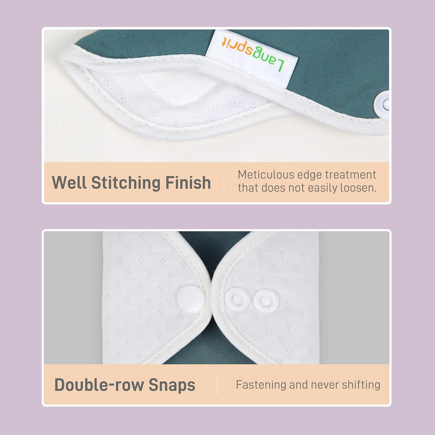 Langsprit Reusable Sanitary Pads for Women, Feminine Pads for Women Regular Absorbency Cotton Washable Cloth Menstrual Pads 6pcs Set with Mini Wet Bag Leakfree and Periods (Medium)