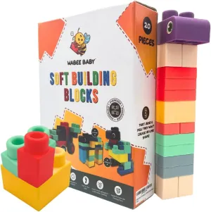 Large Soft Baby Toy Blocks for 6m and Toddlers, Giant 20-Pieces for Building Stacking Playing with Booklet, Gift, for 1 Year Old, 6-12 Months, 1-3 Years