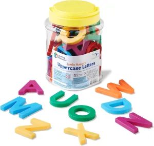 Learning Resources Jumbo Magnetic Uppercase Letters, ABCs, Early Letter Recognition, 40-Pieces, Large Magnetic Letters, Assorted Colors, Ages 3 