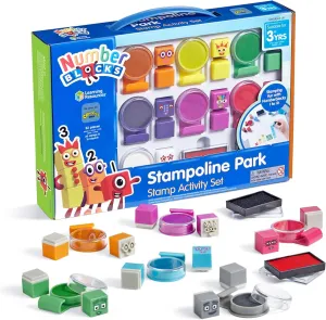 Learning Resources Numberblocks 32Pcs Stamp Set, Reusable Stamps with Washable Inks, Stampoline Park Themed, Arts & Crafts Activity for Kids Aged 3-7 Years Old