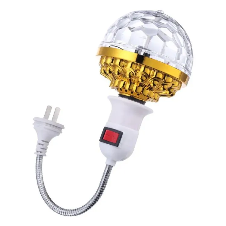 LED Colorful Magic Ball Lamps With Holder 360 Degrees Automatic Rotating Light Bulb For House Disco Party