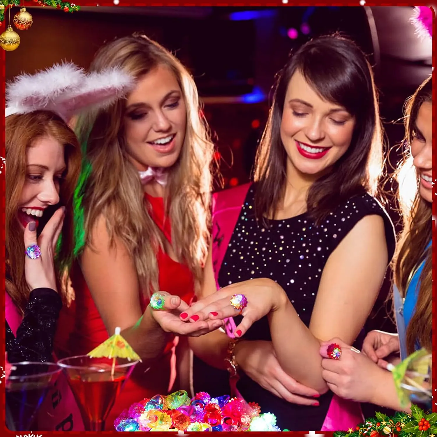 LED Light Up Ring - Colorful Flashing Bumpy Rings Finger Toys Novelty Glow in the Dark Soft Jelly Blinking Rings Party Favors for Adults Kids 3 Years Bachelorette Party Concert Gifts
