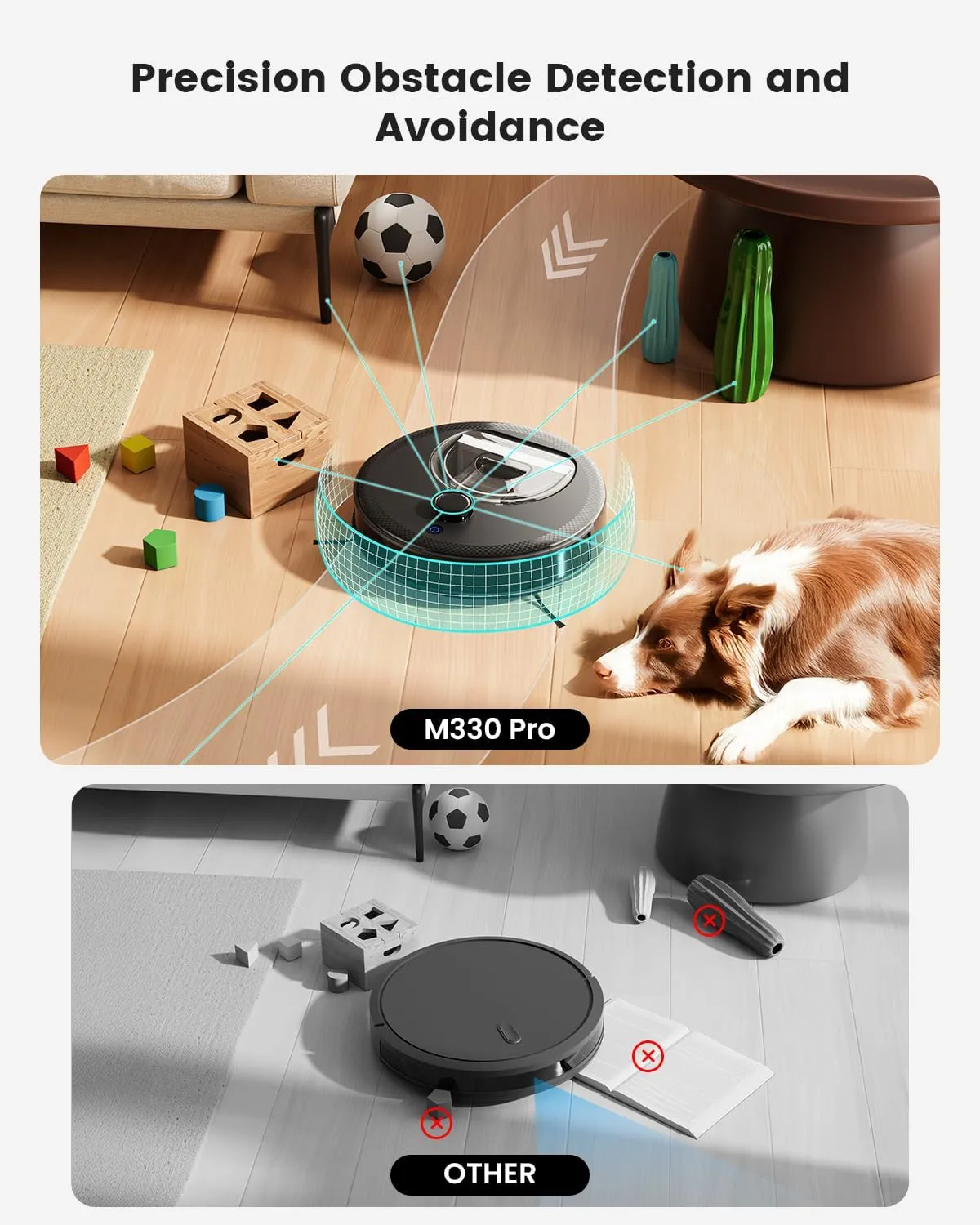 Lefant LiDAR Robot Vacuum and Mop, 450ml Visible Dustbin, Upgraded 190° PSD Obstacle Avoidance, Customized Cleaning, Multi-Floor Mapping, 150 Mins Runtime, 2.4&5G WiFi, Pet Hair & Carpets, M330 Pro