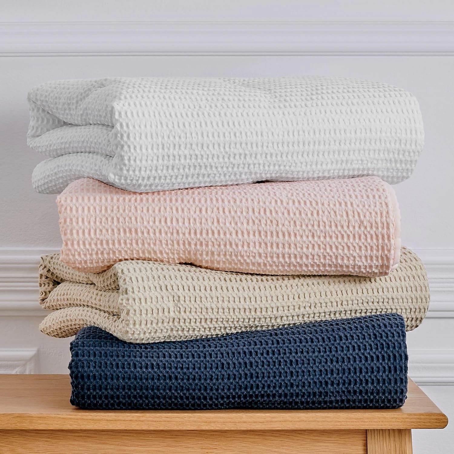 Levtex Baby - Mills Waffle Crib Bed Set - Baby Nursery Set - Taupe - Taupe Textured Waffle - 4 Piece Set Includes Quilt, Fitted Sheet, Dust Ruffle and Rope Basket