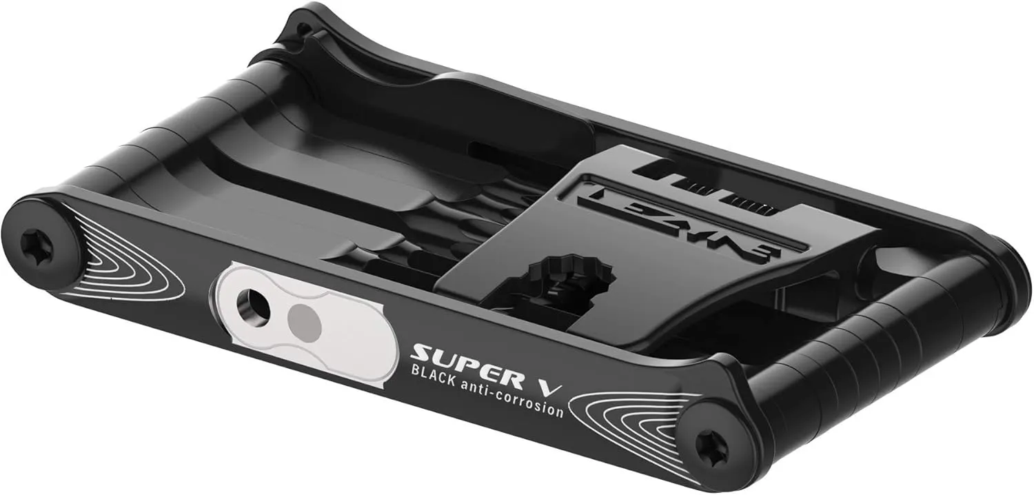 LEZYNE Super V22 Bicycle Multi-Tool, Anti-Corrosion Vanadium Bits, Hex 2/2.5/3/4/5/6/8MM, T10/T25/T30, Chain Breaker, Bike Tool