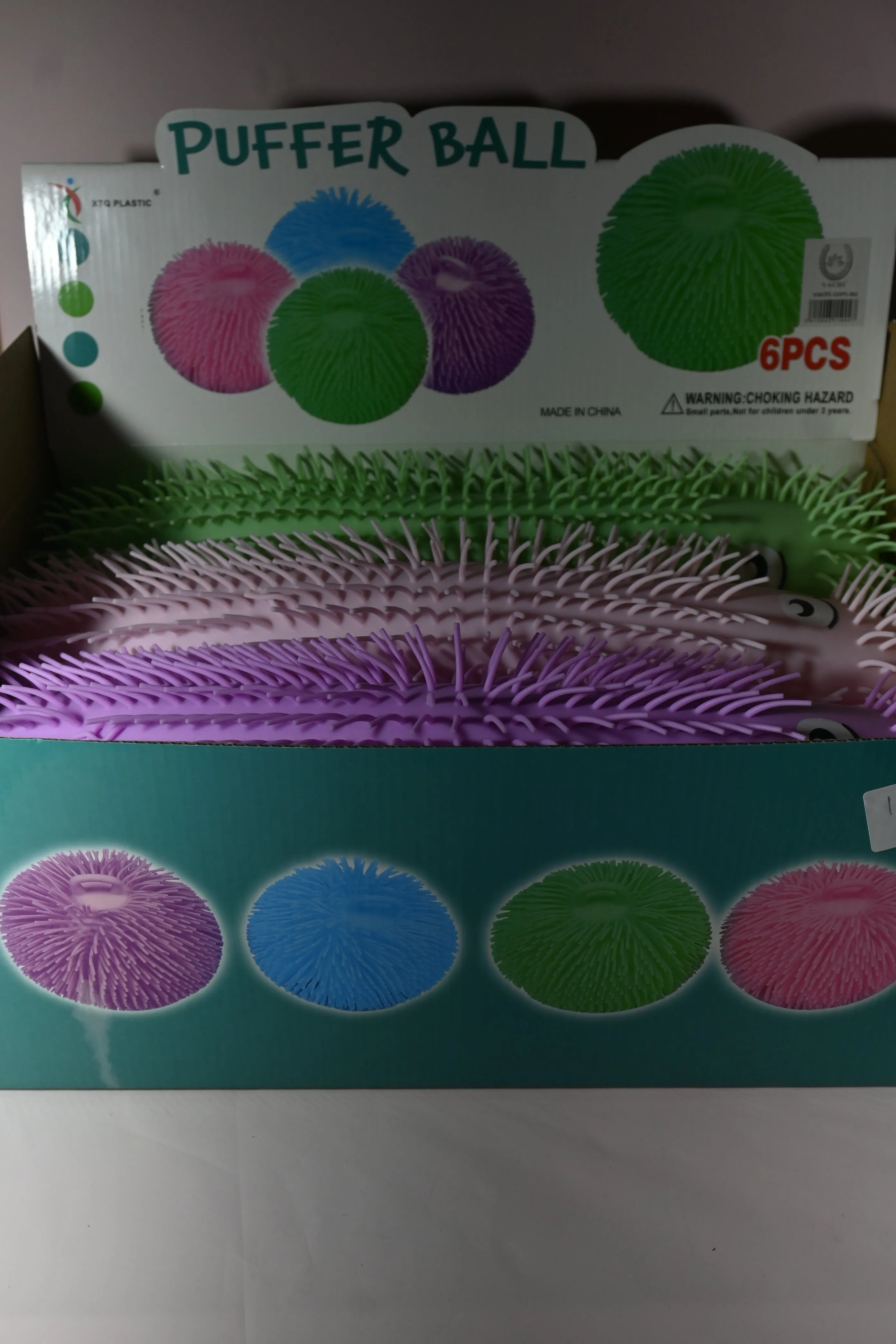 Light up Colorful Spiky Stress Relief Ball (6/Box)