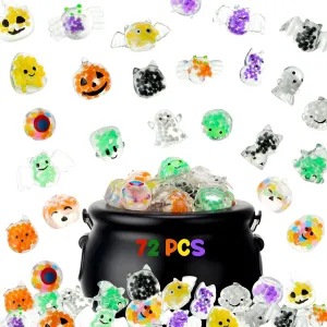 Liliful 72 Pcs Halloween Toys Sea Animals Mini Squeeze Balls Party Favors Kawaii Mini Stress Balls Bag Toys Miniature Novelty Toys for Halloween Party Treat Bag Gift (Spooky Style)