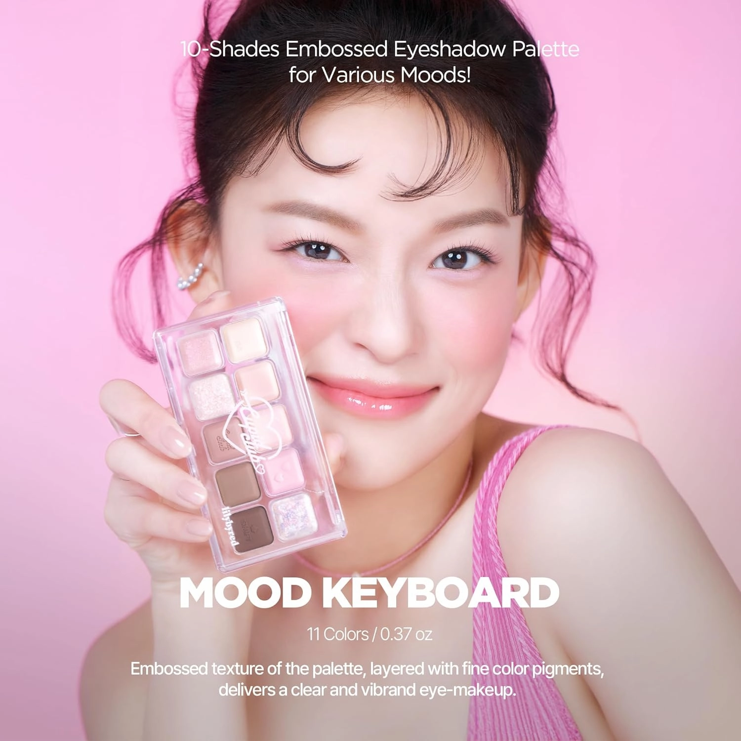 LILYBYRED Mood keyboard eyeshadow palette | Soft neutral ash color, Long-Wearing, glitter, Clear watercolor | Palette With Easy Color Matching For All | K-beauty (02#Ash Mauve)