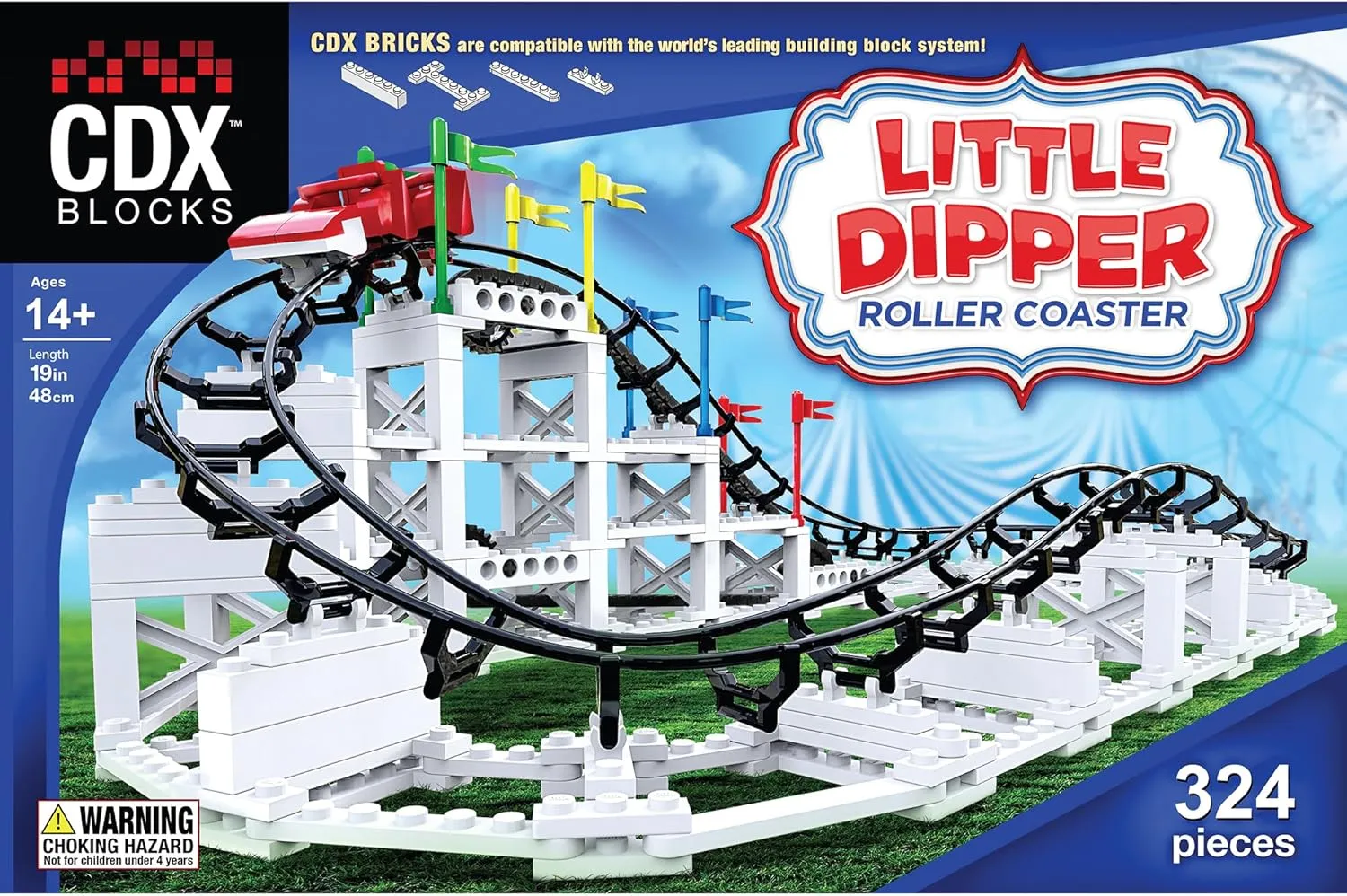 Little Dipper - 324 Pcs, Building Brick Set, Gravity Powered Roller Coaster Model, Promotes STEM Learning