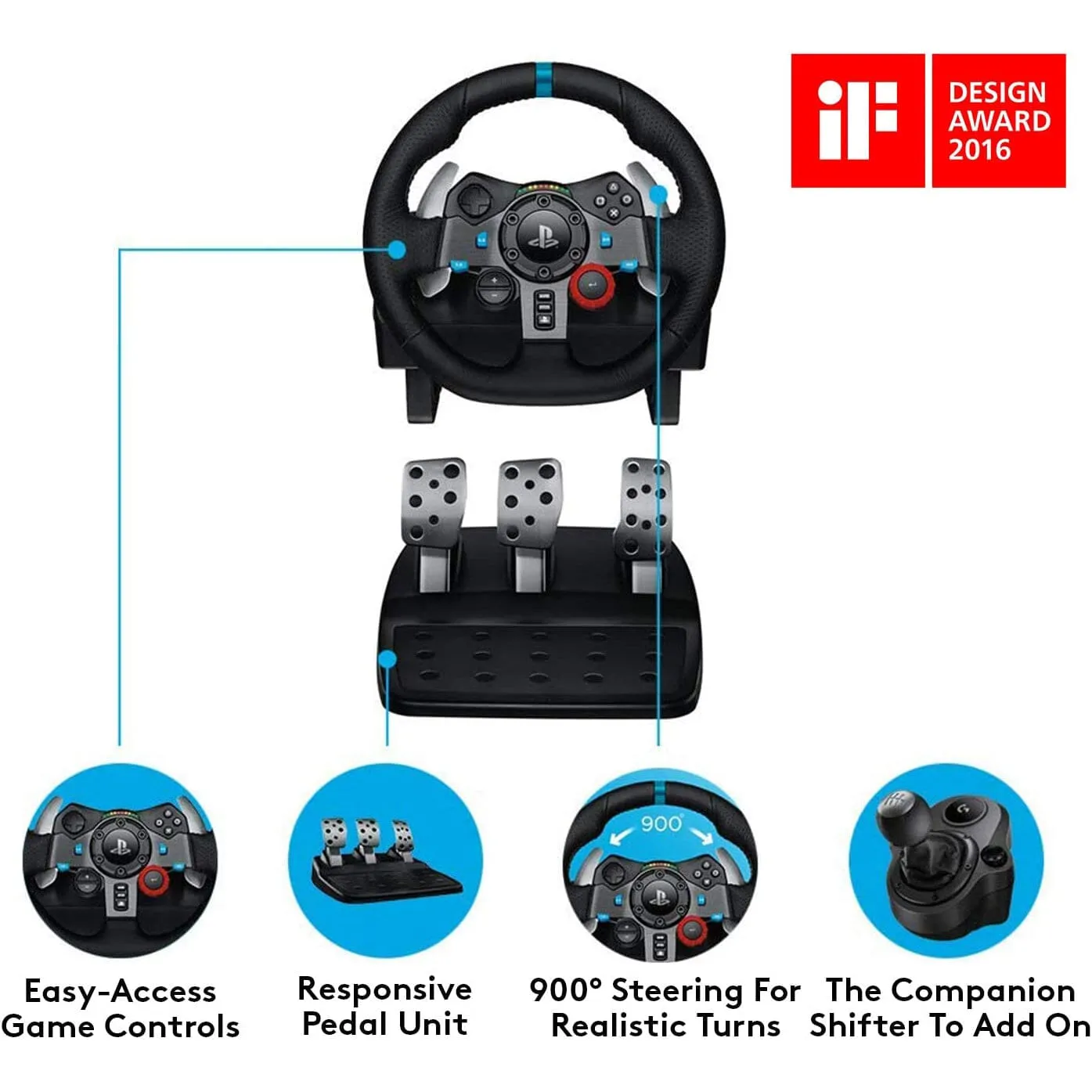 Logitech G29 Driving Force Racing Wheel and Floor Pedals (Refurbished)