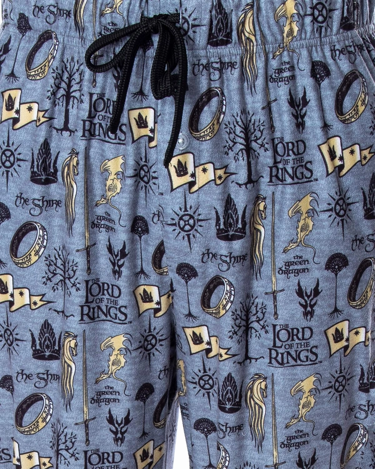 Lord of the Rings Men's Allover Pattern Adult Sleepwear Lounge Bottoms Pajama Pants