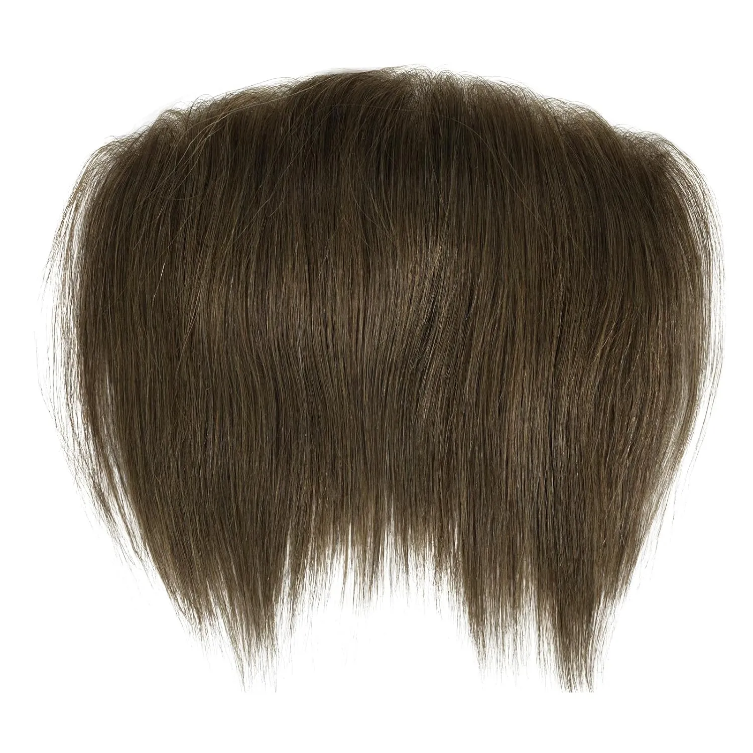 Lordhair Toupee for Men - Frontal Hair Piece Human Hair System V-Shape Natural Hairline Replacement 6 * 2 Inch - Medium Brown 5#