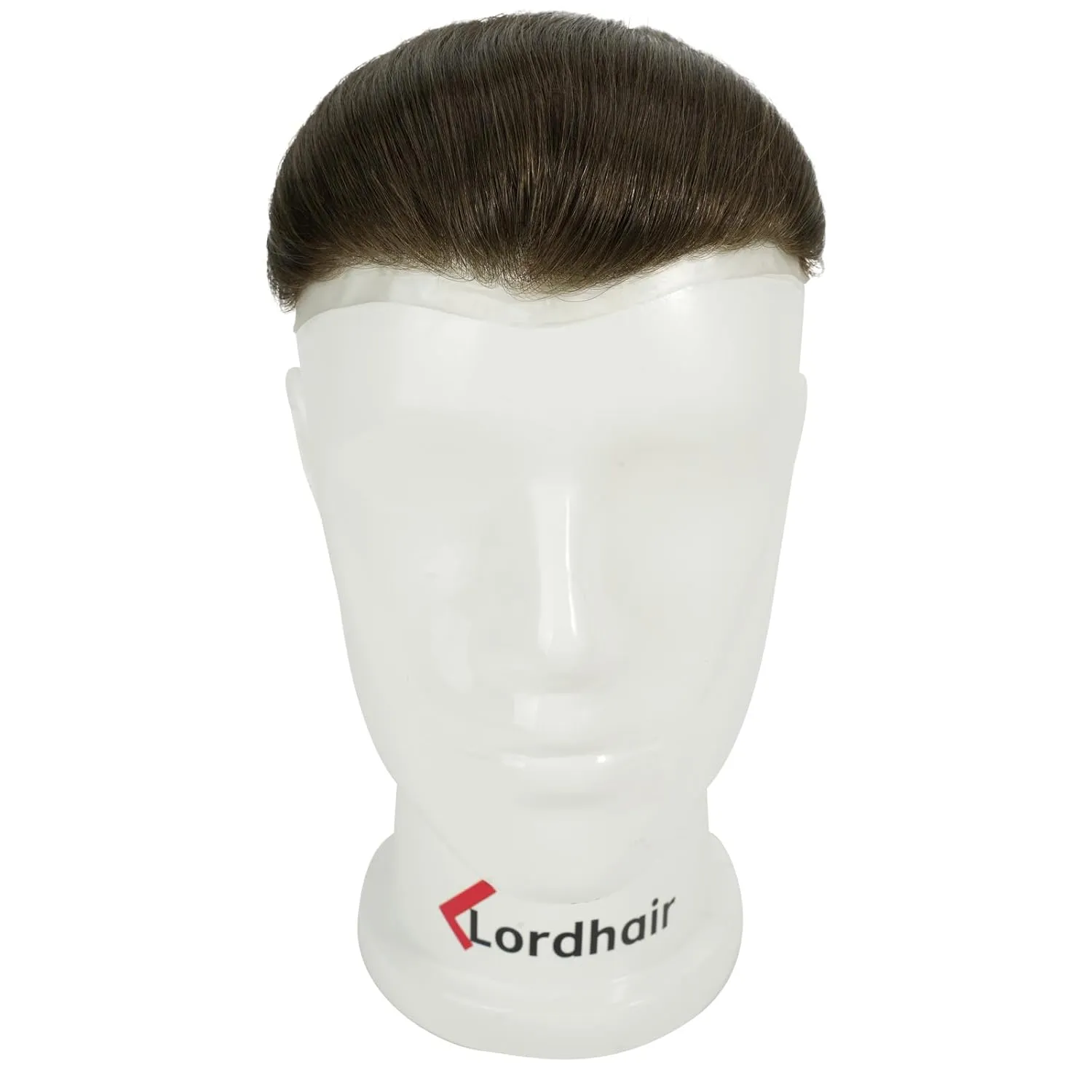 Lordhair Toupee for Men - Frontal Hair Piece Human Hair System V-Shape Natural Hairline Replacement 6 * 2 Inch - Medium Brown 5#