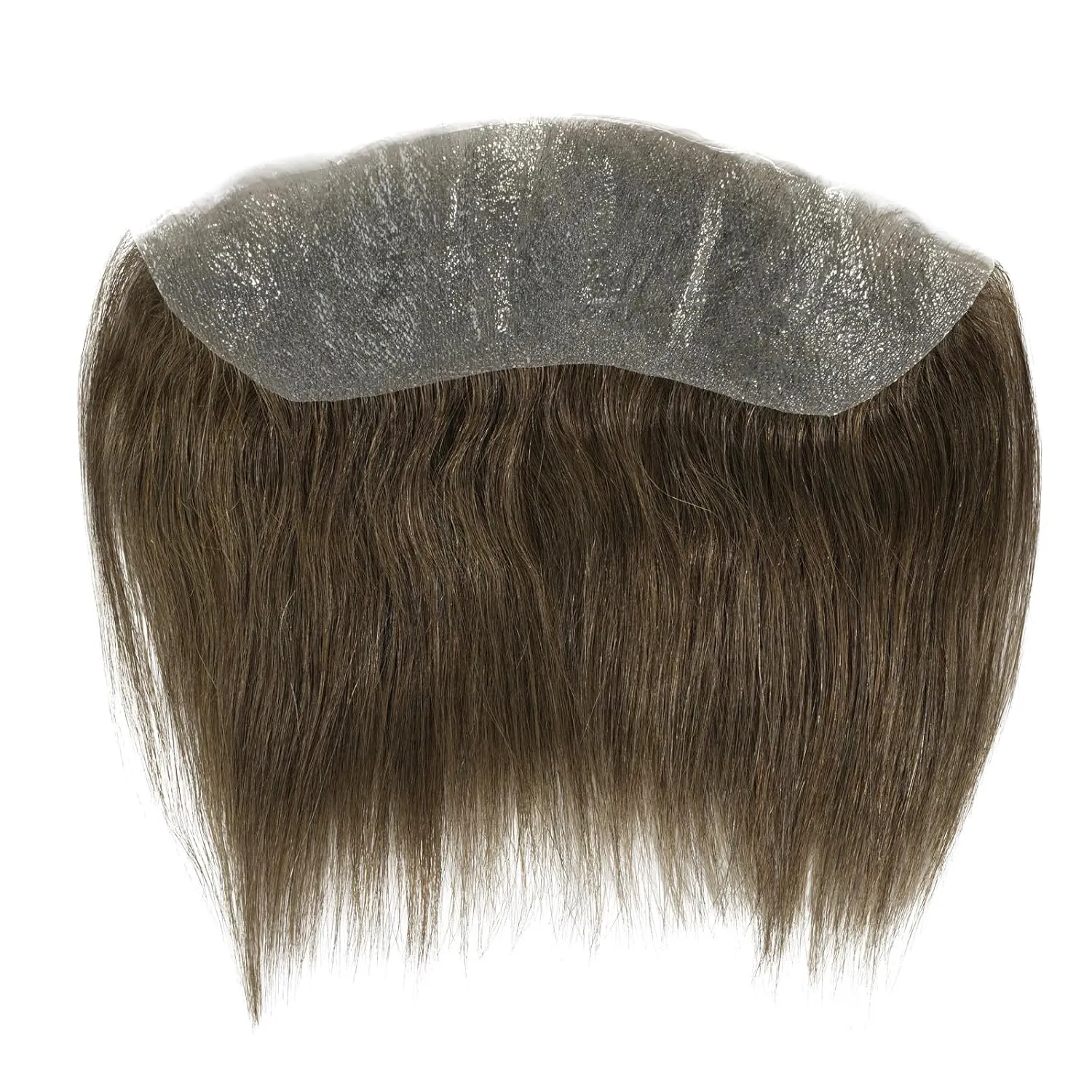 Lordhair Toupee for Men - Frontal Hair Piece Human Hair System V-Shape Natural Hairline Replacement 6 * 2 Inch - Medium Brown 5#