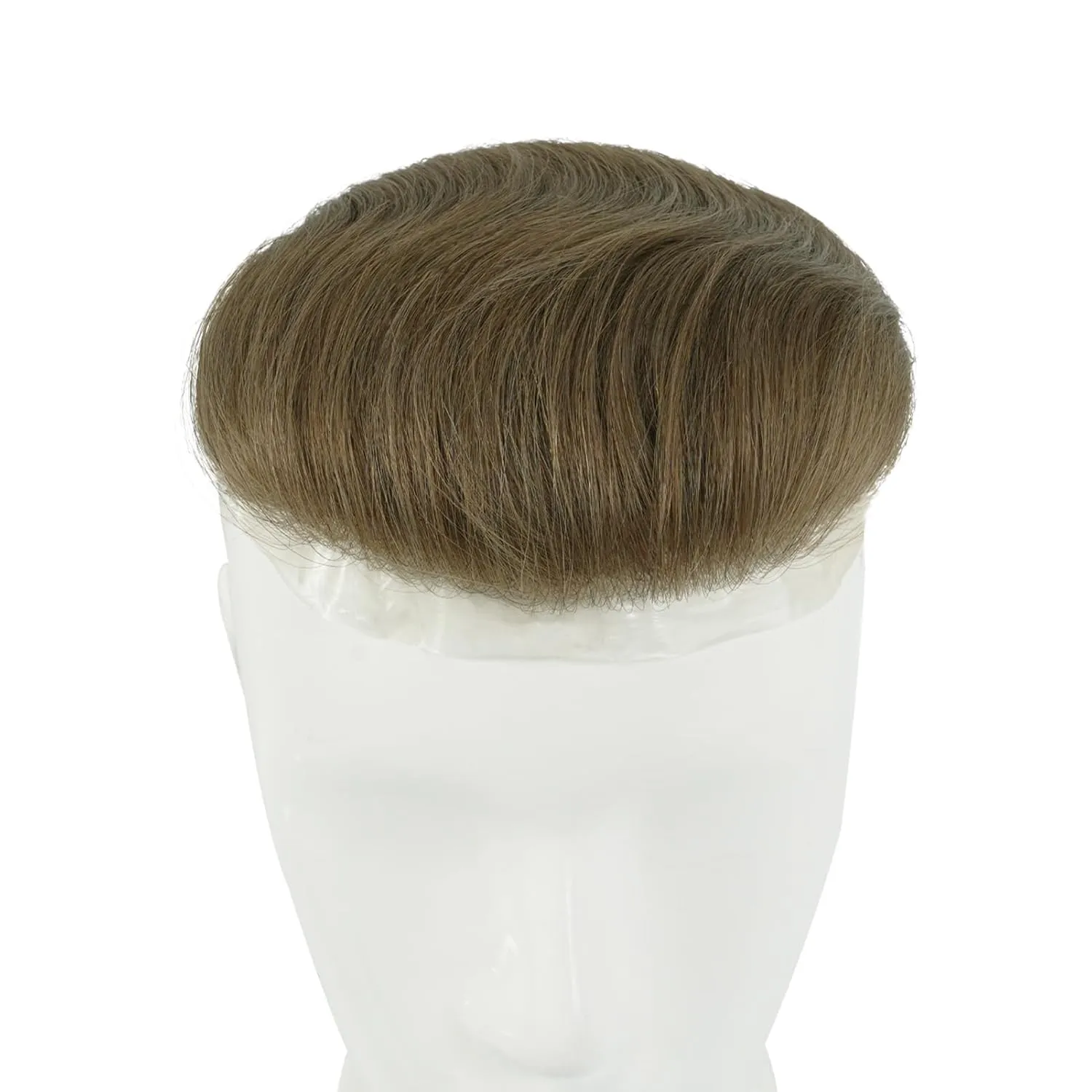 Lordhair Toupee for Men: Human Hair System, V-Shape Natural Hairline, 6*1in, Dark Blond Brown
