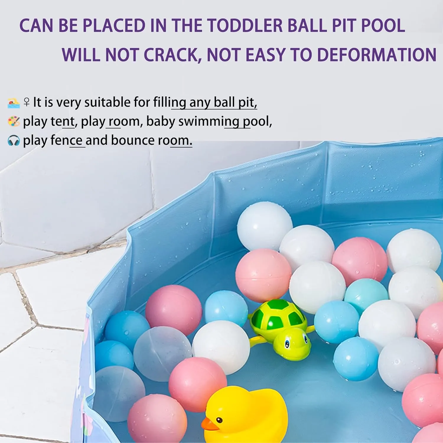 Lovgrils Pack of 100 Ball Pit Balls - BPA Free Non-Toxic Plastic Balls for Ball Pit, Crush Proof Play Balls-2.2-Inch, Ocean Balls in 4 Bright Colors
