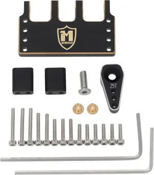 Lubosi MEUS Racing Adjustable Brass Servo Mount   SteeR1ng Horn for SCX24 C10 JLU Bronco Axial 1/24 RC Crawler Car Upgrade Parts