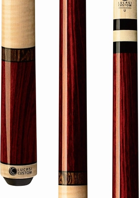 Lucasi Custom Rengas and Curly Maple Pool Cue with Bocote Banded Rings, 20.5-Ounce