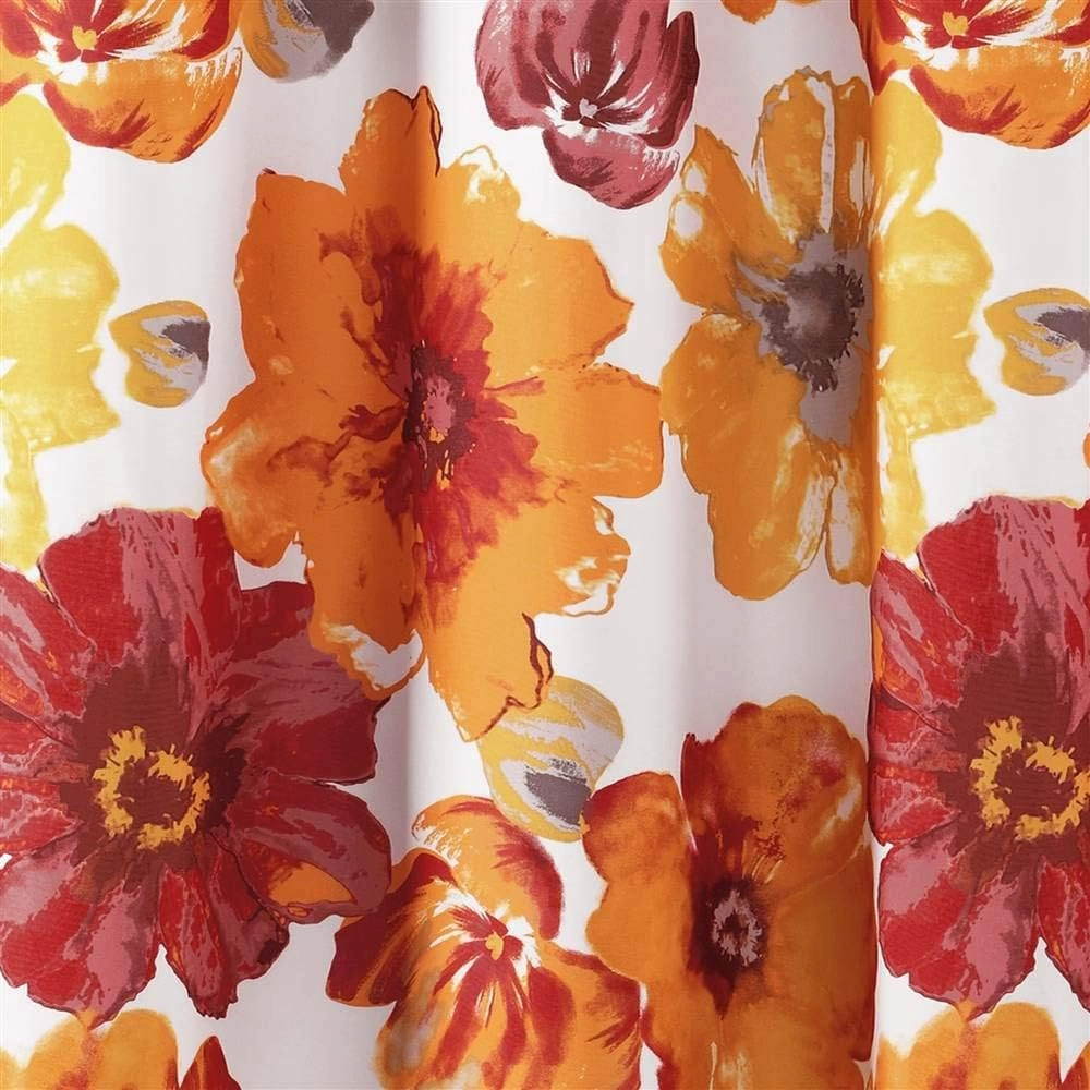 Lush Decor Leah Shower Curtain, 72" x 72", Red