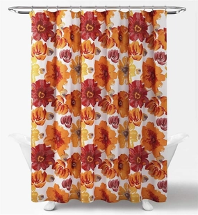 Lush Decor Leah Shower Curtain, 72" x 72", Red