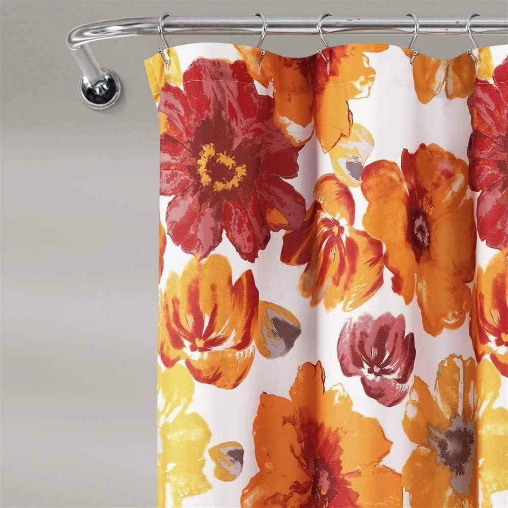 Lush Decor Leah Shower Curtain, 72" x 72", Red