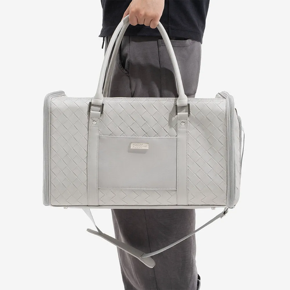 Luxury Multi-Functional Breathable Woven Leather Pet Carrier – The City Companion