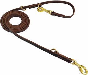 LWBMG Multi Function Leather Dog Leash 8ft Genuine Leather Leash for Dogs Hands Free Dog Leash Double Ended Dog Training Leash for Small Medium Large Dogs