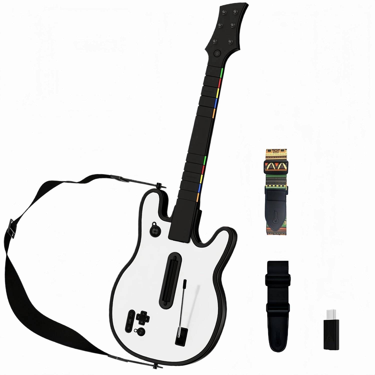 Lyvix Guitar Hero Guitar Controller for PS4/PS3/PC - Wireless Rechargeable Game Guitar for Guitar Hero, Rock Band, Clone Hero, Fortnite Festival, PlayStation 3/4/PC with Replaceable Straps, RGB Light, Audio Jack
