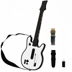 Lyvix Guitar Hero Guitar Controller for PS4/PS3/PC - Wireless Rechargeable Game Guitar for Guitar Hero, Rock Band, Clone Hero, Fortnite Festival, PlayStation 3/4/PC with Replaceable Straps, RGB Light, Audio Jack