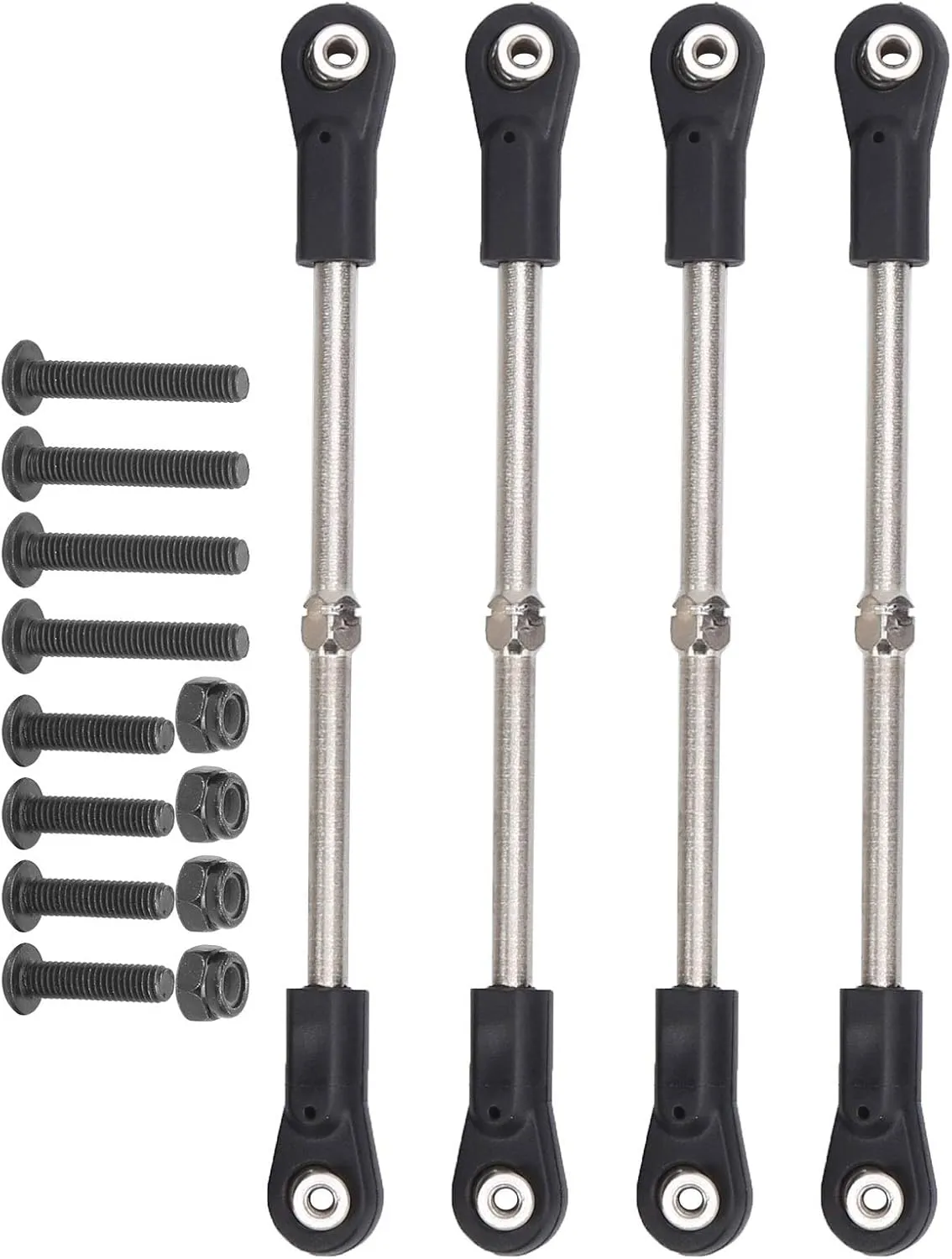 M4 Steering Linkage Rod Set Adjustable Link Rod 110?120mm Fit for 1/8 RC Car