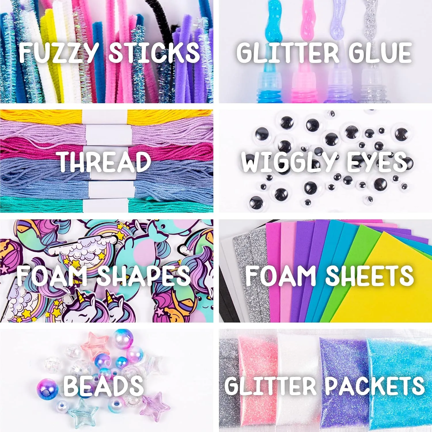 Made By Me Ultimate Craft Box, Unicorn Craft Kit, 1000 Piece Set, Reusable Storage Case, Preschool Arts & Crafts Projects, Great for Group Projects, Craft Box for Kids