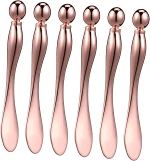 MAGICLULU 6 Pcs Metal Eye Cream Applicator with Roller Ball Face Cream Spatula for Gentle Massage for Skincare Routine for Personal Salon Use