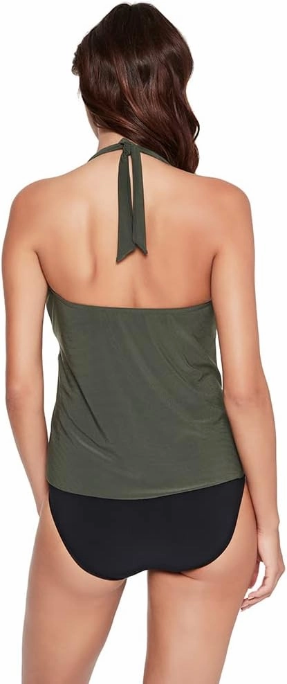 MagicSuit Women's Swimwear Solid Mallory Halter Soft Cup Tankini Bathing Suit Top