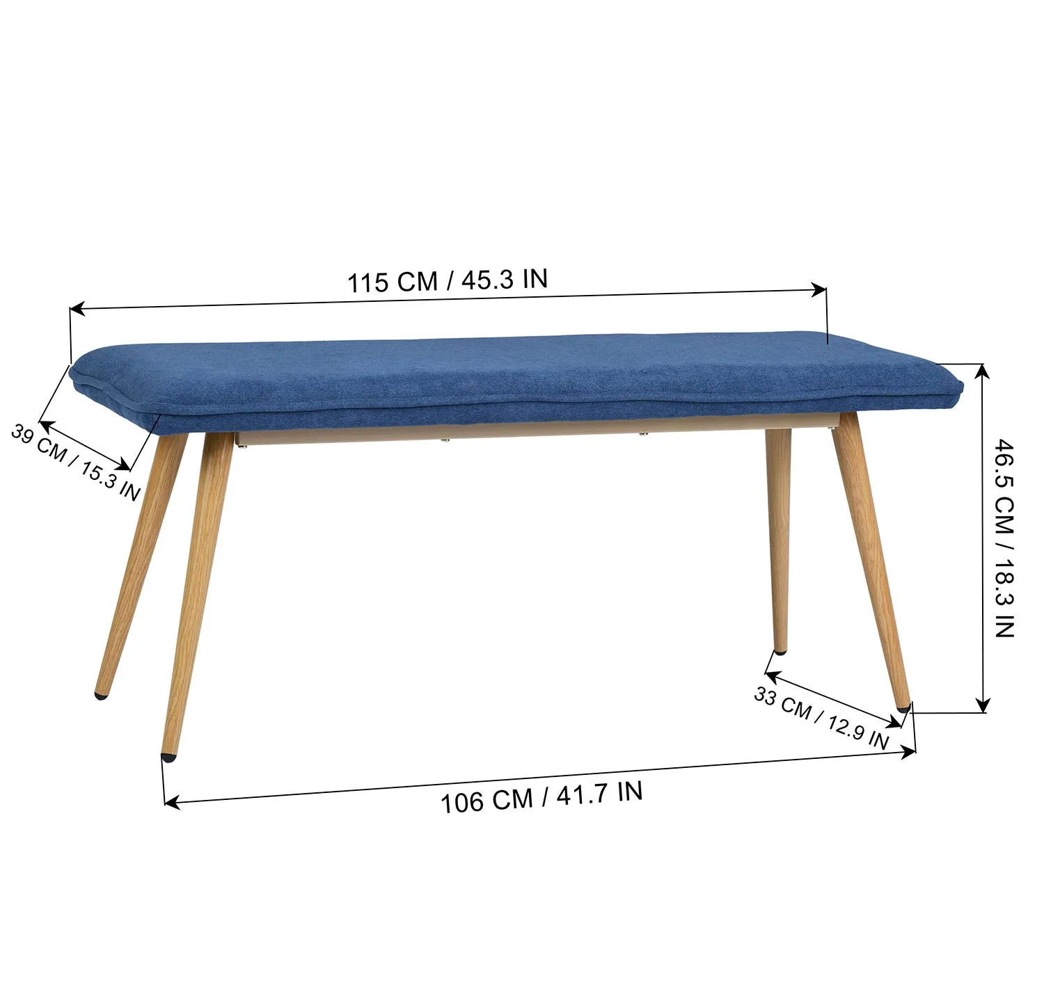 MAICOSY 45.3" Entryway Wood Bench Bed End Stool Ottoman Bedroom Vanity Benche