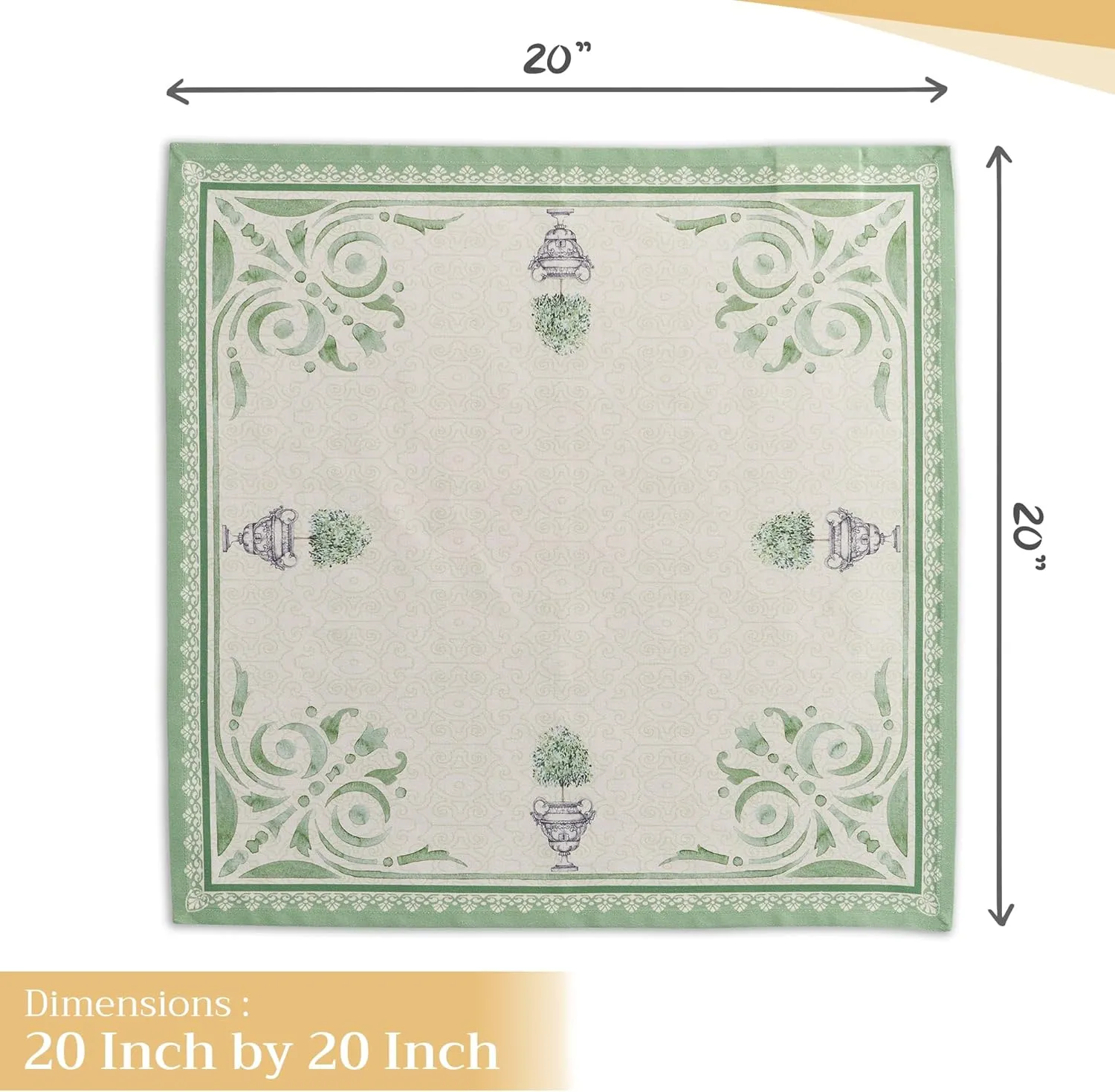 Maison d'Hermine Cloth Napkins Set of 4 100% Cotton Everyday Reusable Square Napkins Cloth Washable, Dinner, Party, Wedding, Restaurant, Spring/Summer (Jardin Du Roy, 20" x 20")