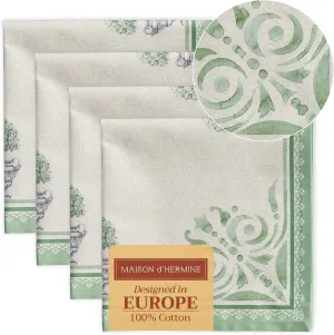 Maison d'Hermine Cloth Napkins Set of 4 100% Cotton Everyday Reusable Square Napkins Cloth Washable, Dinner, Party, Wedding, Restaurant, Spring/Summer (Jardin Du Roy, 20" x 20")