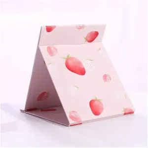 Makeup Mirror Vanity Makeup Mirror Square Makeup Mirror Portable Vanity Mirror Fruit Pattern Folding Cosmetic Mirror Pocket Compact Mirror Makeup Vanity Cosmetic Mirror (Color : K)