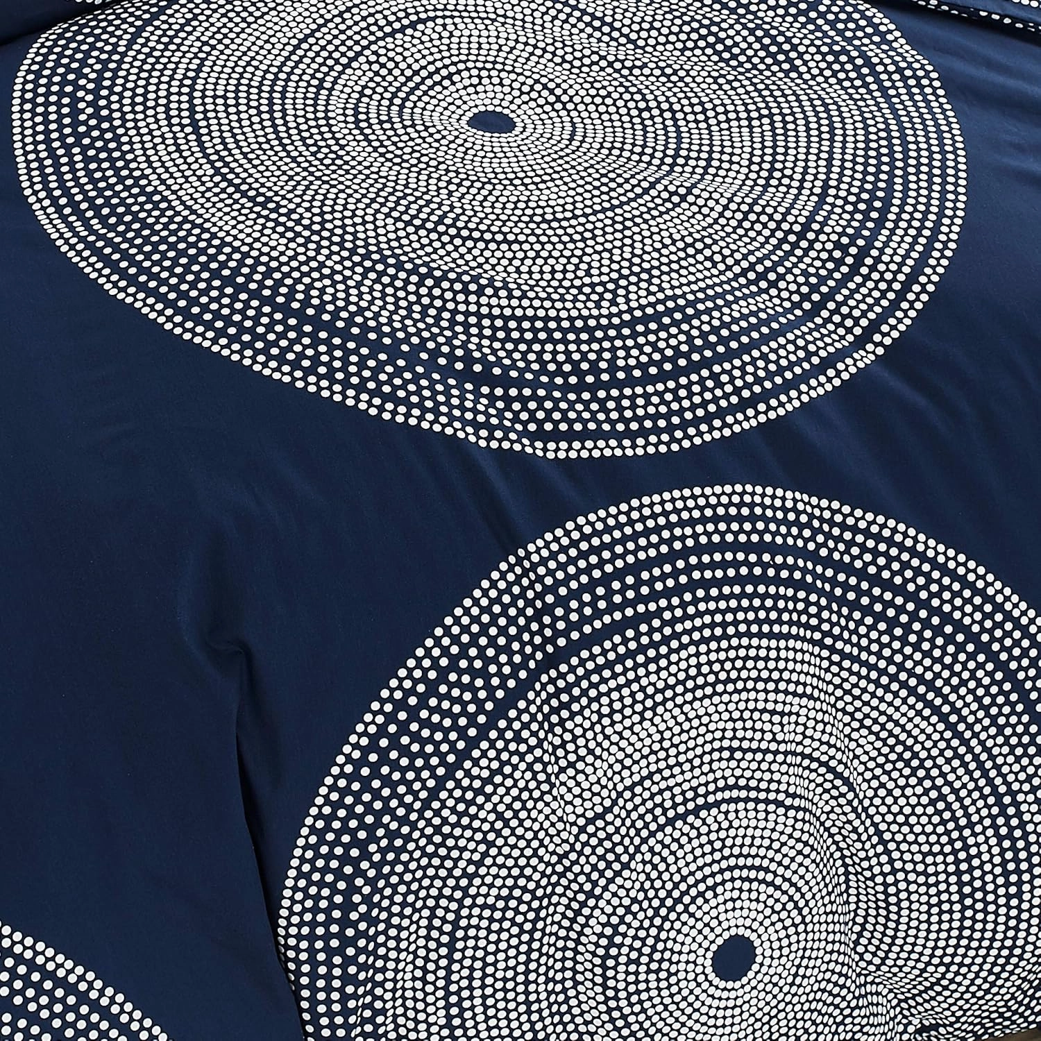 MARIMEKKO Duvet Cover Set Smooth Cotton Percale Bedding with Matching Sham, Lightweight Home Decor,3 Pieces, Queen, Fokus Navy