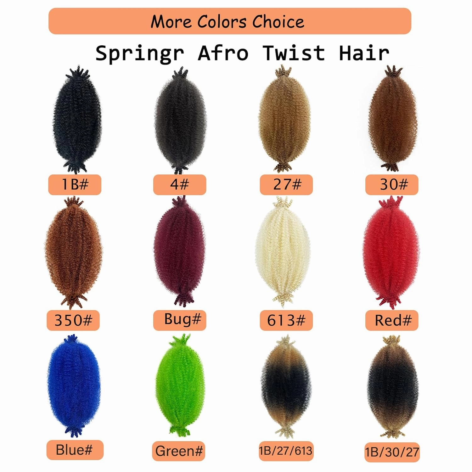 Marley Twist Braiding Hair, Pre-Separated Springy Afro Twist Hair Kinky Twist Crochet Hair Braids for Distressed Soft Locs Spring Twist Hair for Women (350#, 12 Inch(Pack of 8))