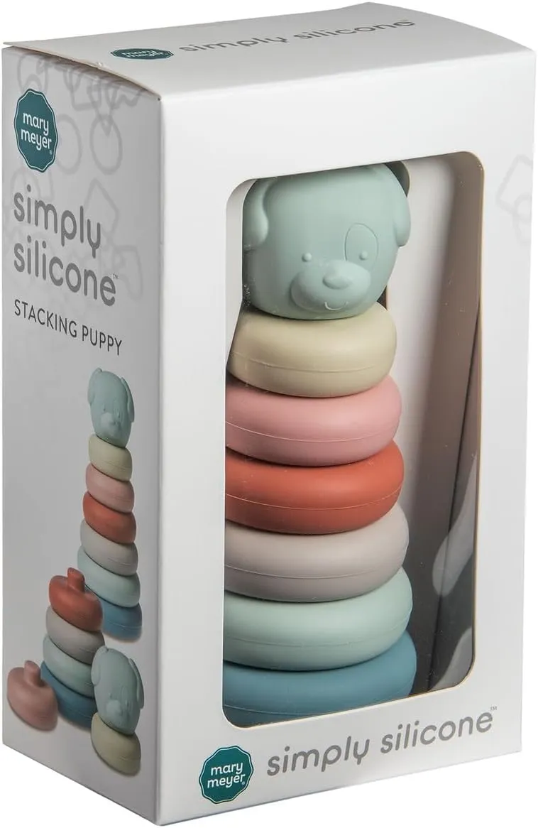 Mary Meyer Baby and Toddler Toys Simply Silicone Stacking Rings for 6  Months Old Preschool Gifts, 6-Inches, Puppy
